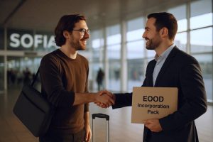 Freelancer arrives in Sofia and meets a accountant tax consultant to start an EOOD company setup.